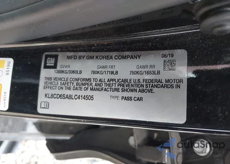 2020 Chevrolet Spark Fwd 1Lt Automatic z USA, uszkodzony, nr VIN KL8CD6SA8LC414505